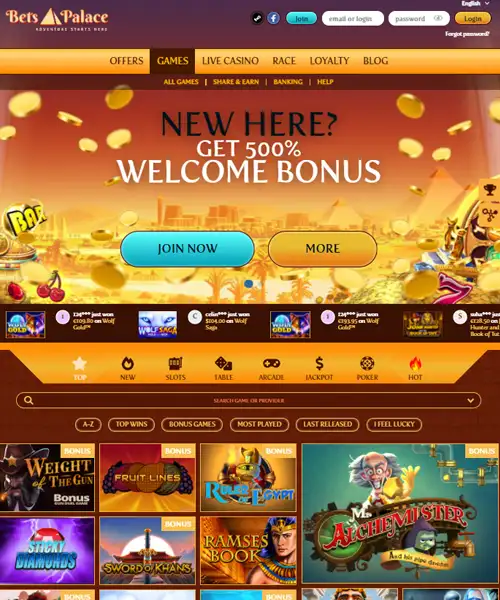 BetsPalace Casino Review 2022