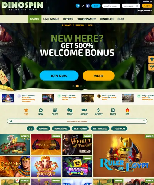 DinoSpin Casino Review 2024