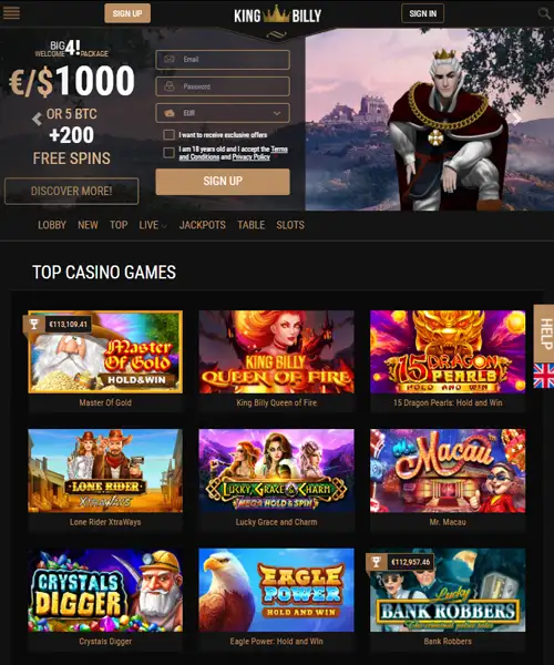 King Billy Casino Review 2023