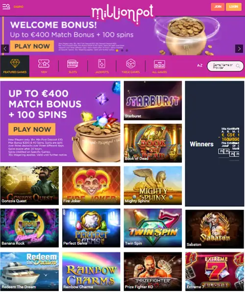 Millionpot Casino Review 2024