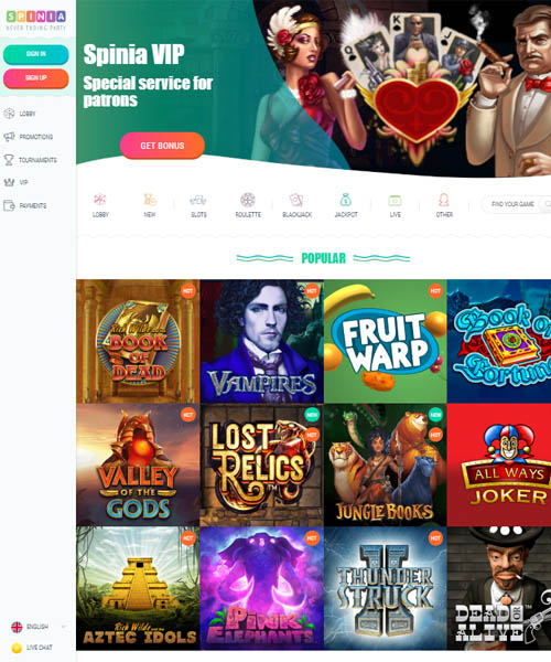 Spinia Casino Review 2024