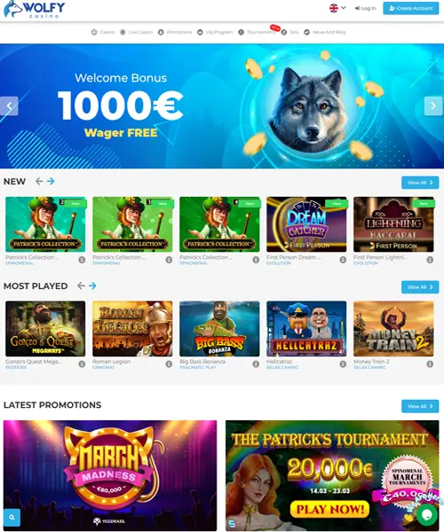 Wolfy Casino Review 2022
