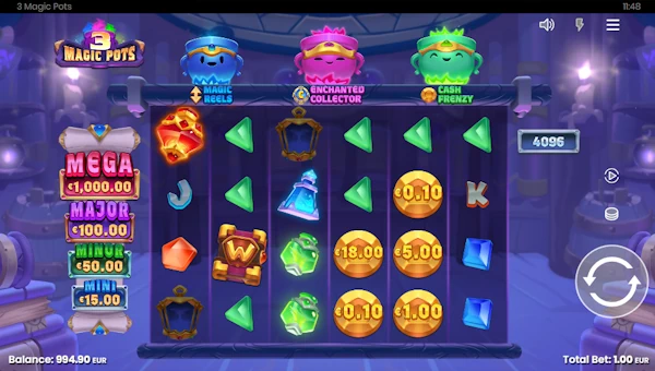 3 Magic Pots gameplay