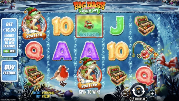 Big Bass Christmas Frozen Lake gameplay