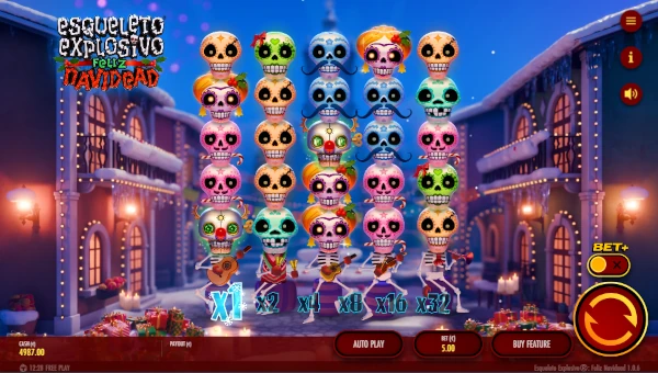 Esqueleto Explosivo Feliz Navidead gameplay