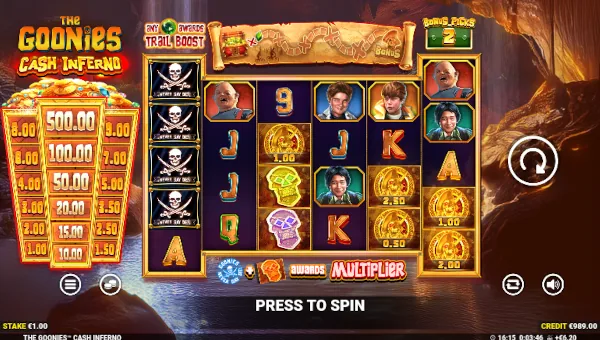 The Goonies Cash Inferno gameplay