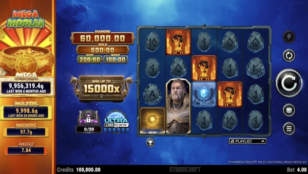 Thunderstruck Wild Lightning Mega Moolah gameplay