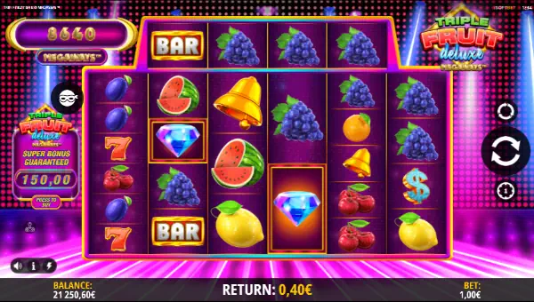 Triple Fruit Deluxe Megaways gameplay