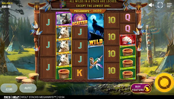 Wolf Stacks Megaways gameplay