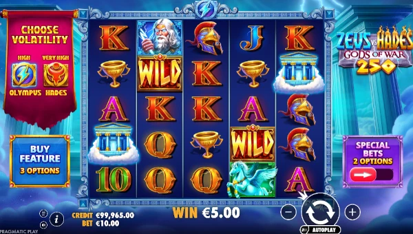 Zeus vs Hades Gods of War 250 gameplay